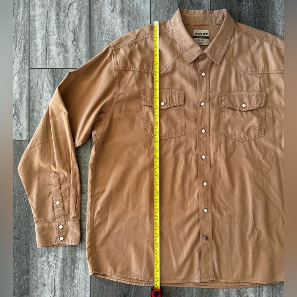 ARIAT Mens Ace Retro Snap Long Sleeve Shirt XXL / 2XL Western Cowboy 100% Cotton - Picture 2 of 16